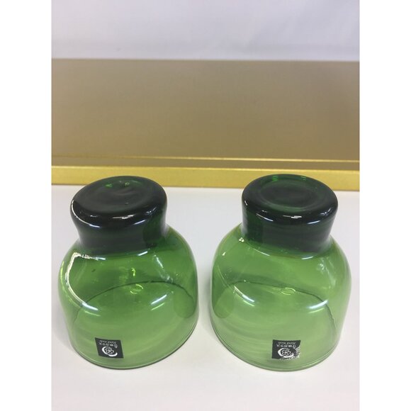 Japanese Cold Sake Cups Glass Blue and Green - Set of 4 - Picture 13 of 16